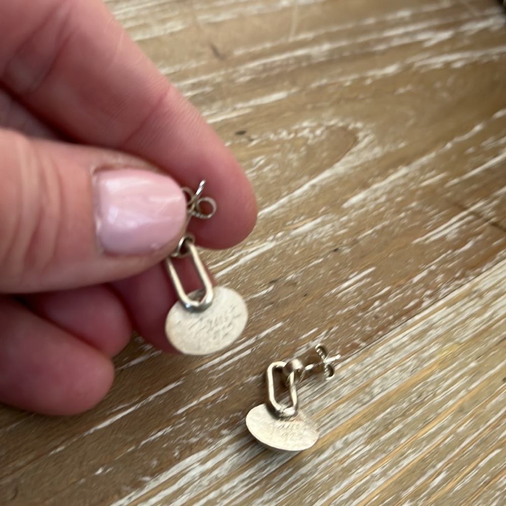 Sterling Silver Amy Faust Vintage Glass Earrings - Picture 3 of 5